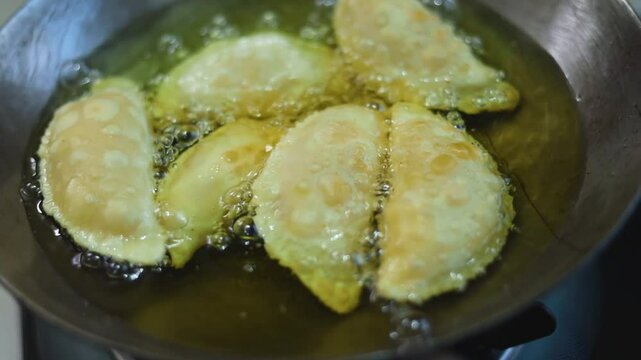 Ghujhiya or gujhiya a dessert made in holi in india