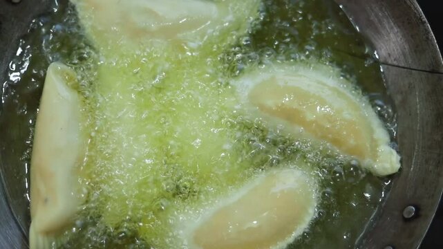 Ghujhiya or gujhiya a dessert made in holi in india