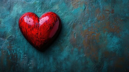 A vibrant red heart, its edges softened by the shadows, stands against a deep, velvety backdrop. A space for your heartfelt message, ready to celebrate the love of Valentine Day.