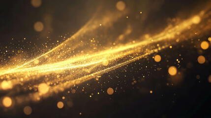 Fototapeta premium Enchanting abstract scene with luminous golden glitter for creative designs and backgrounds