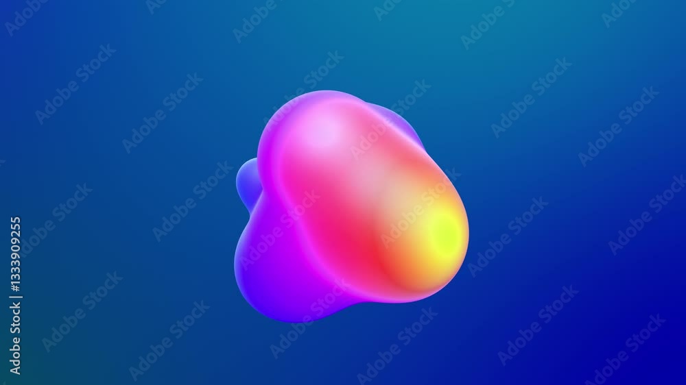Aufkleber fluid color dynamics: rainbow wax spheres blend seamlessly, 3d art. 3d render seamless loop liquid a
