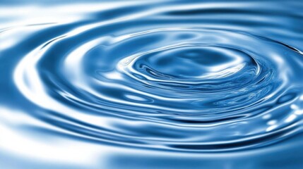 Close-Up View of Rippling Water Surface in Beautiful Blue Tone