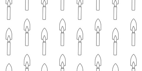 Repeated pattern of gardening tools on a plain background in a minimalist design
