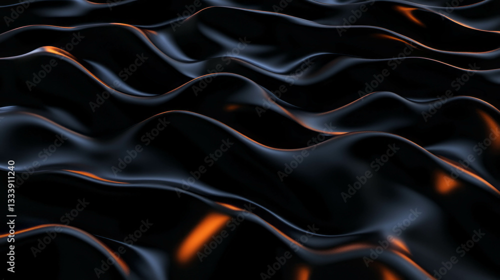 Poster abstract fluid gradient with deep overlay effect on black background for modern design