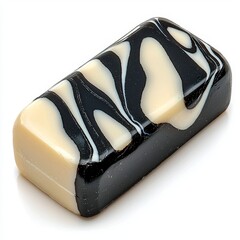Black and Off White Swirled Marble Handmade Soap Bar
