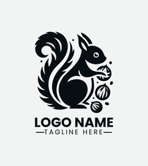 Squirrel Nuts Silhouette Logo Design