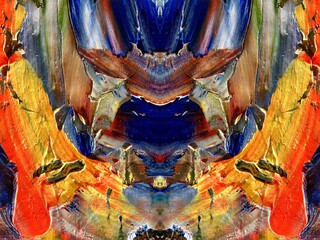 Fototapeta premium Abstract art background . Hand painting artwork on canvas .