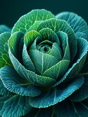 Obraz premium Decorative cabbage forming a beautiful green rose shape