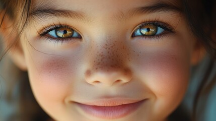 A youthful face, bathed in soft studio glow, crinkles with delight, revealing a radiant smile that captures the essence of joy and optimism.