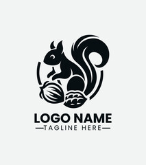 Squirrel Nuts Silhouette Logo Design