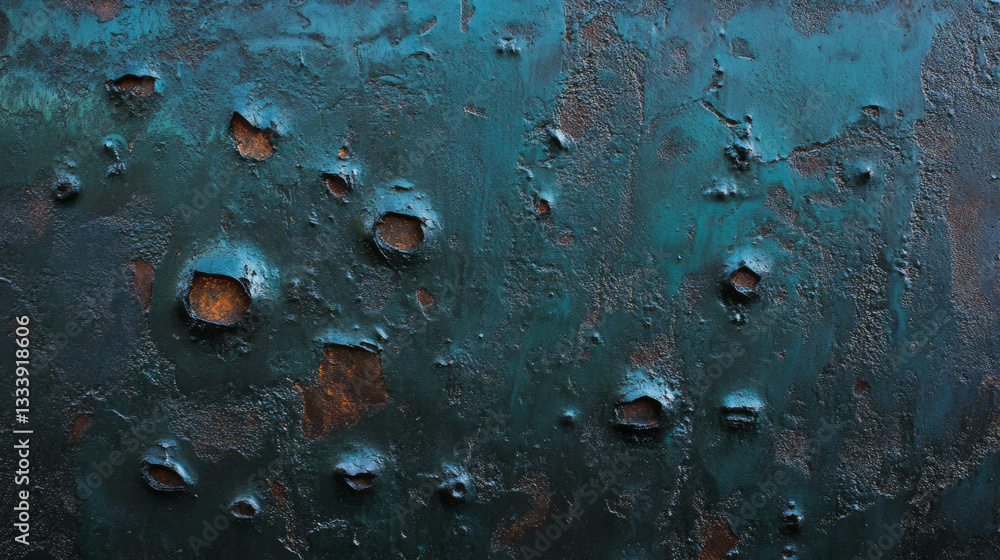 Poster textured abstract surface with rich teal and rust colors for modern design