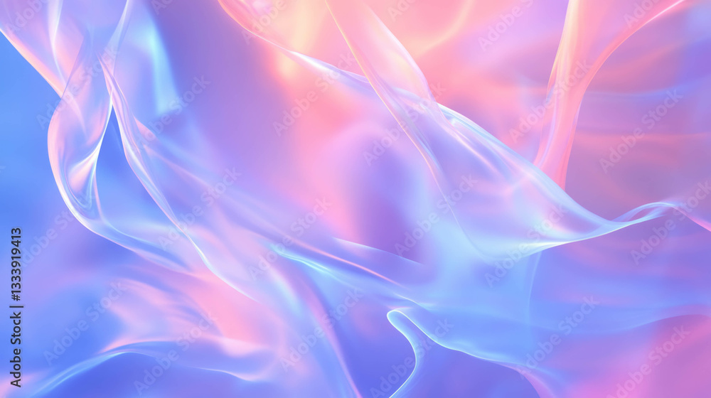 Poster ethereal hazy abstract background with chaotic fluid shapes in soft pastels for creative design