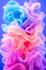 Colorful swirls in liquid, abstract art