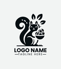 Squirrel Nuts Silhouette Logo Design