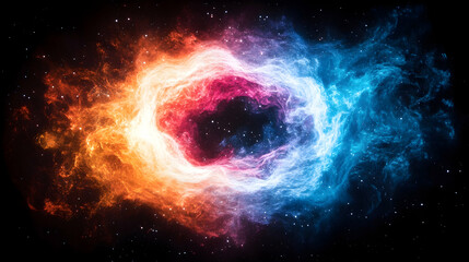 Obraz premium Cosmic fire and ice swirl nebula backdrop