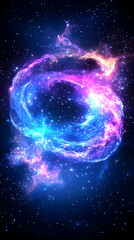 Obraz premium Cosmic Nebula Swirl in Dark Space