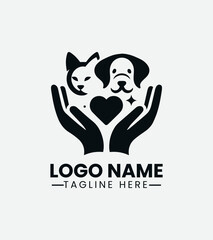 Pet Love And Care Logo Design , Animal Care Logo