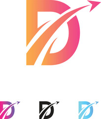 Letter D with arrow logo design Growth Logo