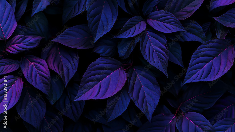 Poster abstract leaf pattern with matte overlay effect and vivid colors