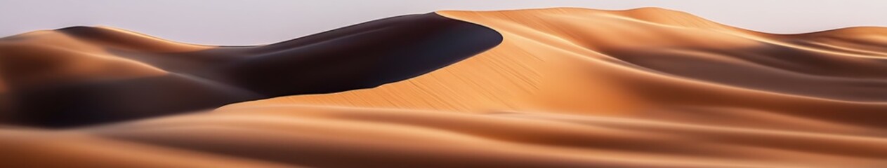 Stunning sand dunes at dusk in a vast desert landscape