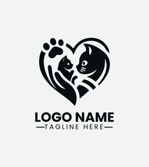 Pet Love And Care Logo Design , Animal Care Logo