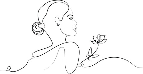 Hand drawn one line art illustration