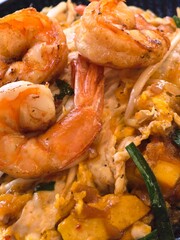 Pad Thai, fresh shrimp, famous food in Thailand