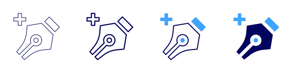 Anchor icon in 4 different styles. Thin Line, Line, Bold Line, Duotone. Duotone style. Editable stroke