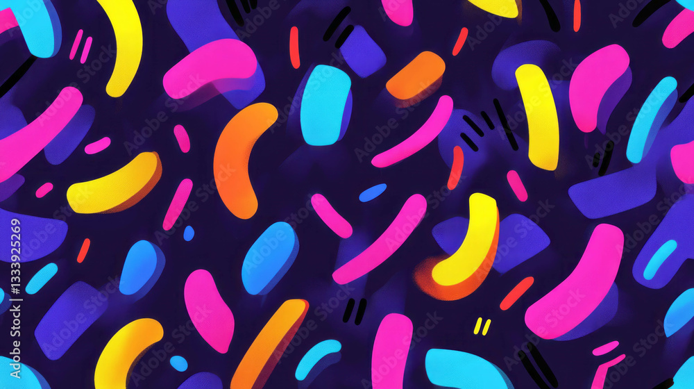 Poster vibrant abstract pattern with colorful geometric shapes