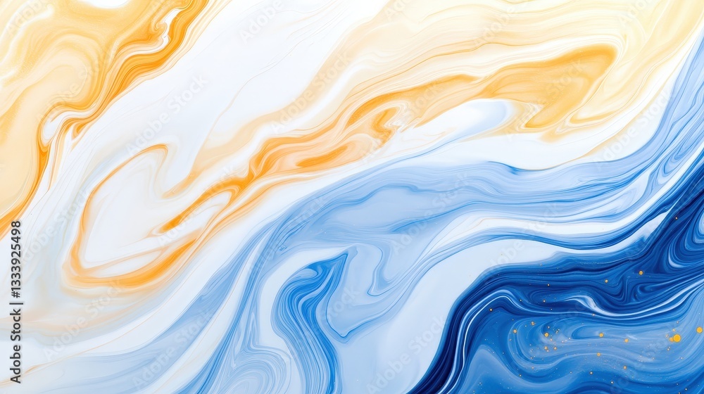 Aufkleber a vibrant abstract swirl of blue and orange hues blending seamlessly against a white background, cre