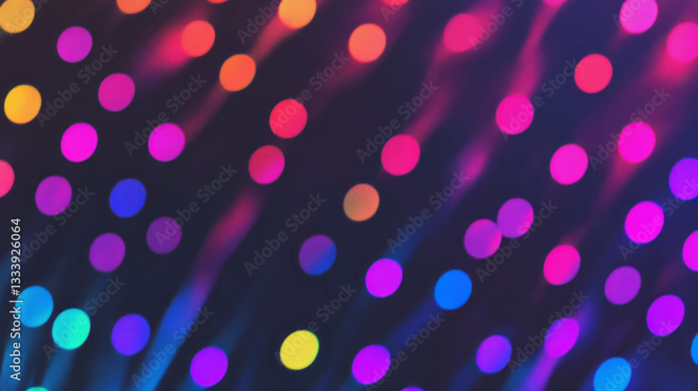 Aufkleber vibrant polka dot pattern with colorful overlay texture on dark background