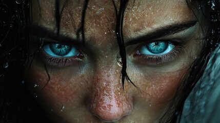 Her brow was furrowed with a deep sadness, as her eyes, pools of unspoken sorrow, reflected the storm raging within her.