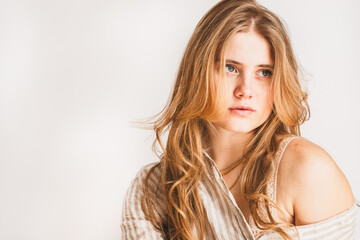 Fototapeta premium Frau, jung, Gesicht, natürlich