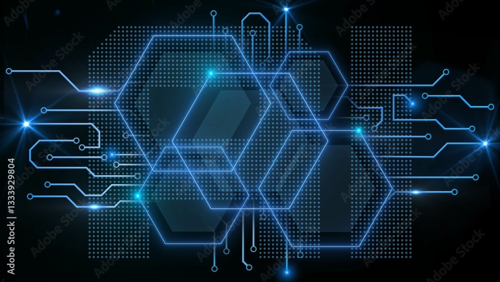 Poster ai - artificial intelligence concept - abstract futuristic technology illustration with ai letters i