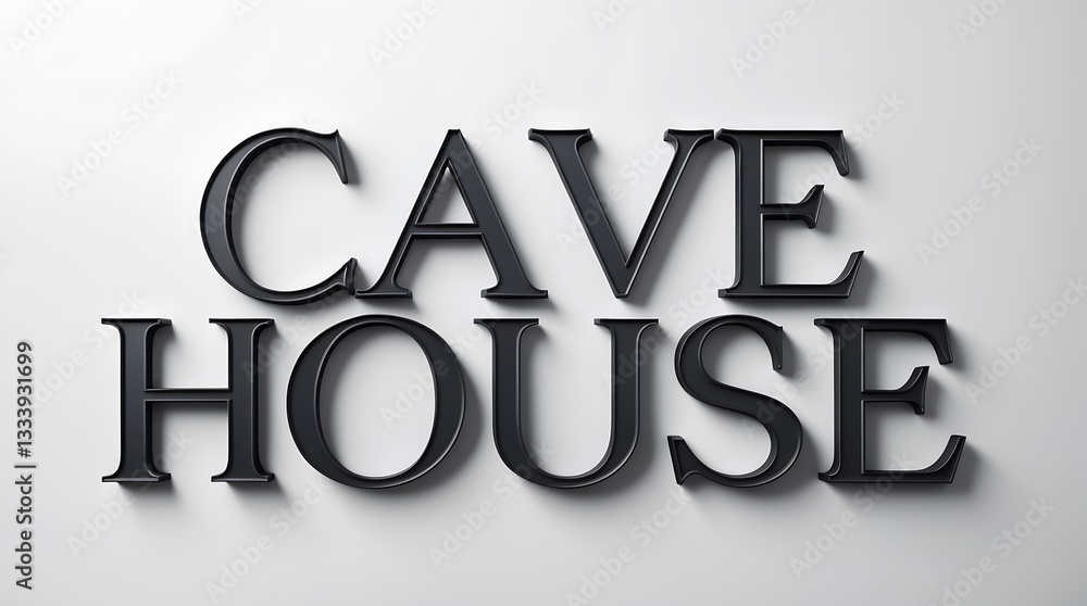 Poster cave house lettering designed with a stylish and modern approach in a simple layout