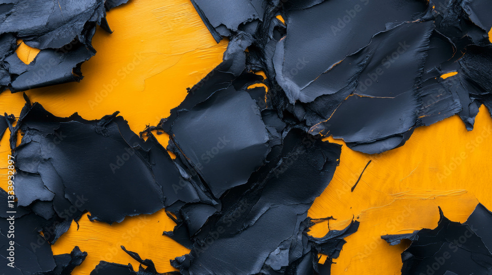 Aufkleber abstract texture of burnt paper edges with yellow background