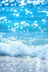 Ocean Wave Crashing on Beach Shore Sparkling Water