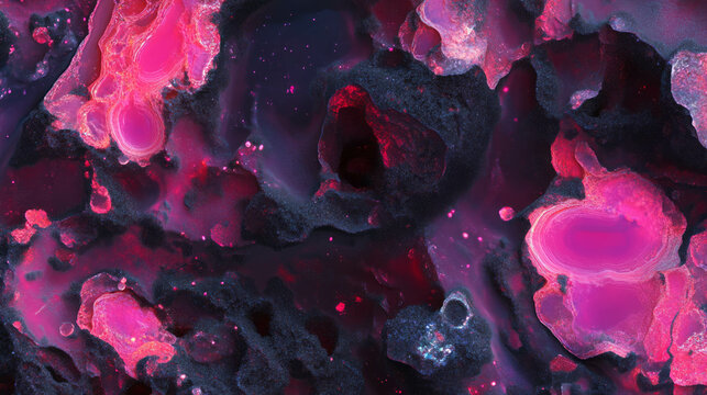 Abstract organic chaos with vibrant coprolite texture and inclusions