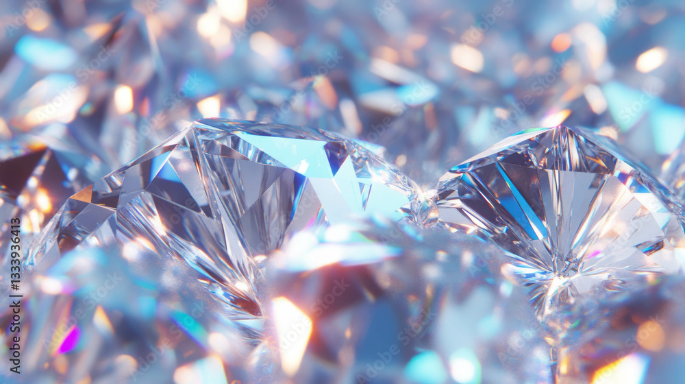 Poster shimmering diamond texture with sparkling chaos for elegant design