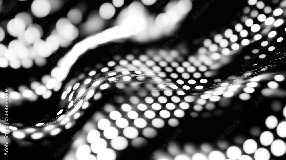 Poster abstract dot matrix texture with blur effect in black and white for modern background design