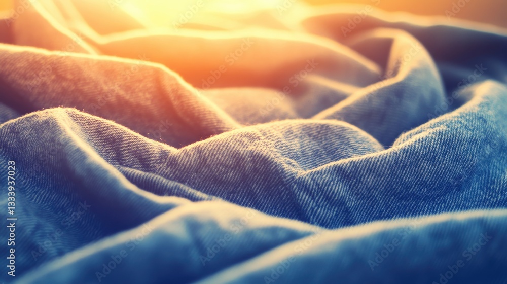 Poster close-up of soft fabric with gentle light and textured surface