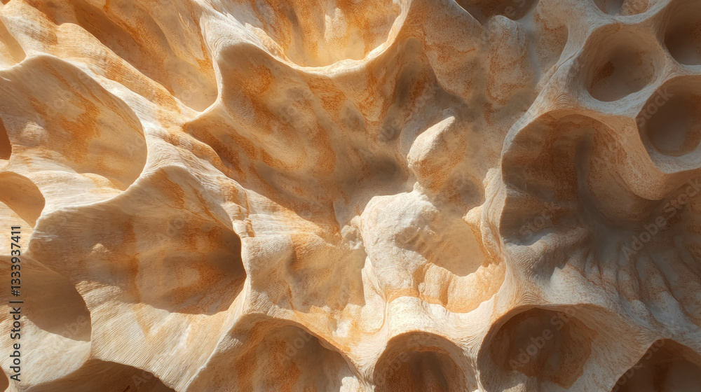 Poster fossilized coral texture with chaotic patterns for natural design inspirations