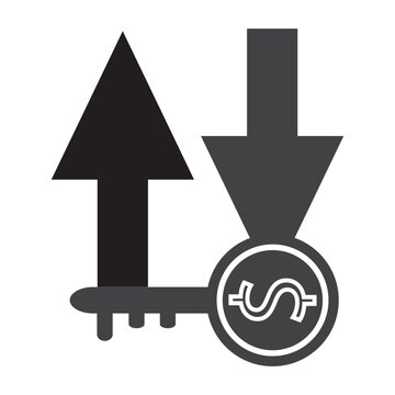 Dollar Money Increase Decrease Icon 