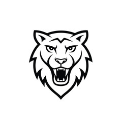 tiger head black line art
