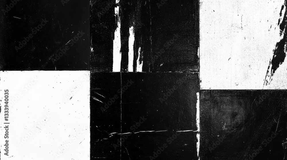 Aufkleber abstract black and white pixelated texture with visual artifacts for creative design