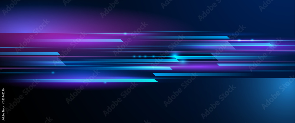 Poster vector abstract neon light, pattern line with space. purple, blue, green and gradient color backgrou