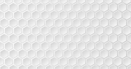 White hexagon background illustration vector