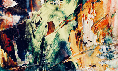 Abstract art background . Hand painting artwork on canvas .