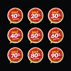 Obraz premium Set of discount offer price label, flash sale promo marketing 