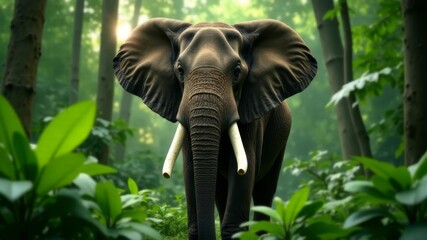 grey elephant in the jungle